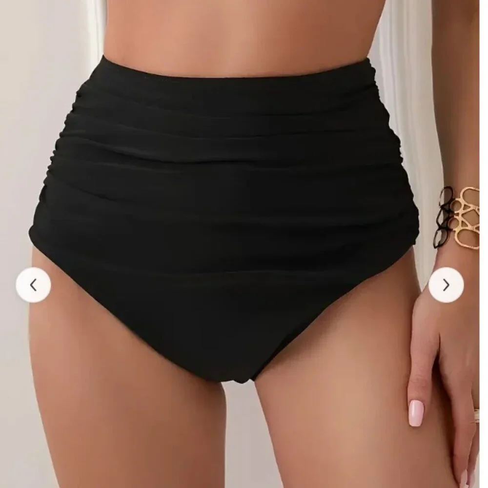 COCOPEAR High-Waist Bikini Bottoms - Size Medium - Gently Used MSRP: $29.99